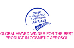Logotipo de Global Award Winner for the best product in cosmetic aerosol